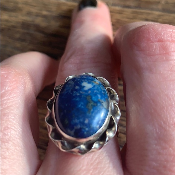 Vintage Blue Feldspar Sterling Silver Ring - Picture 2 of 6